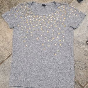 JCREW Gray metallic dot tshirt